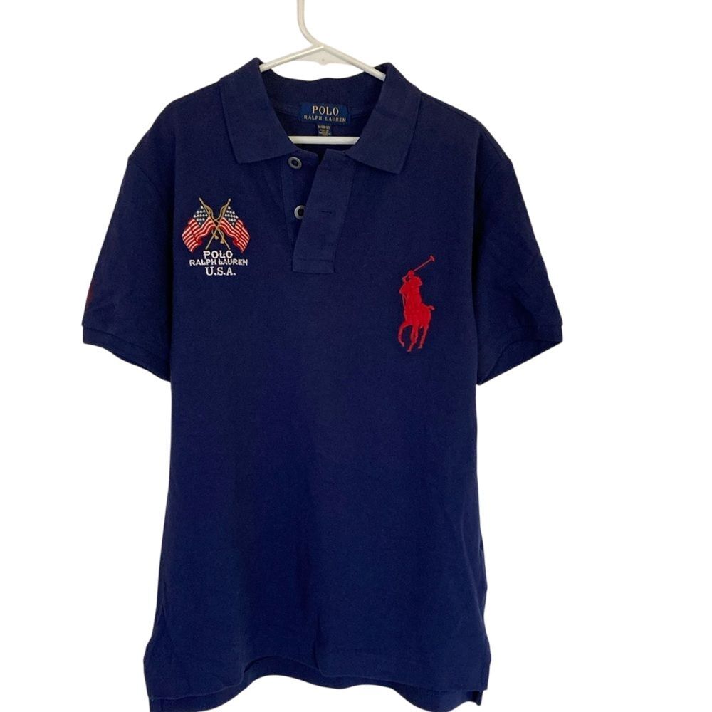 Polo Ralph‎ Lauren Big Kid Boys Short Sleeve Shirt Size 10/12 Big Pony